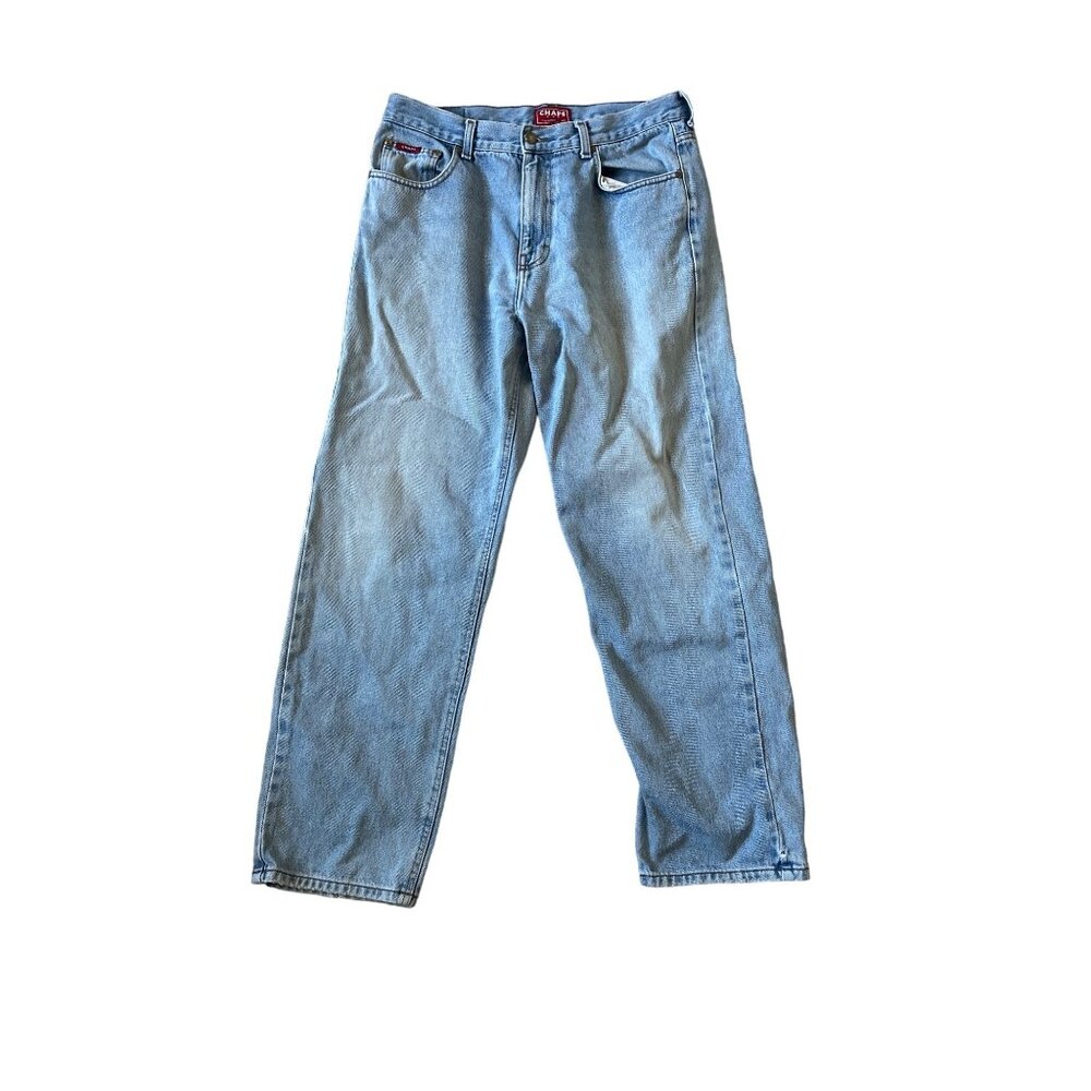 Chap's Men's Vintage 90s Classic Fit 100% Cotton Straight‎ Leg Light Blue Jeans
